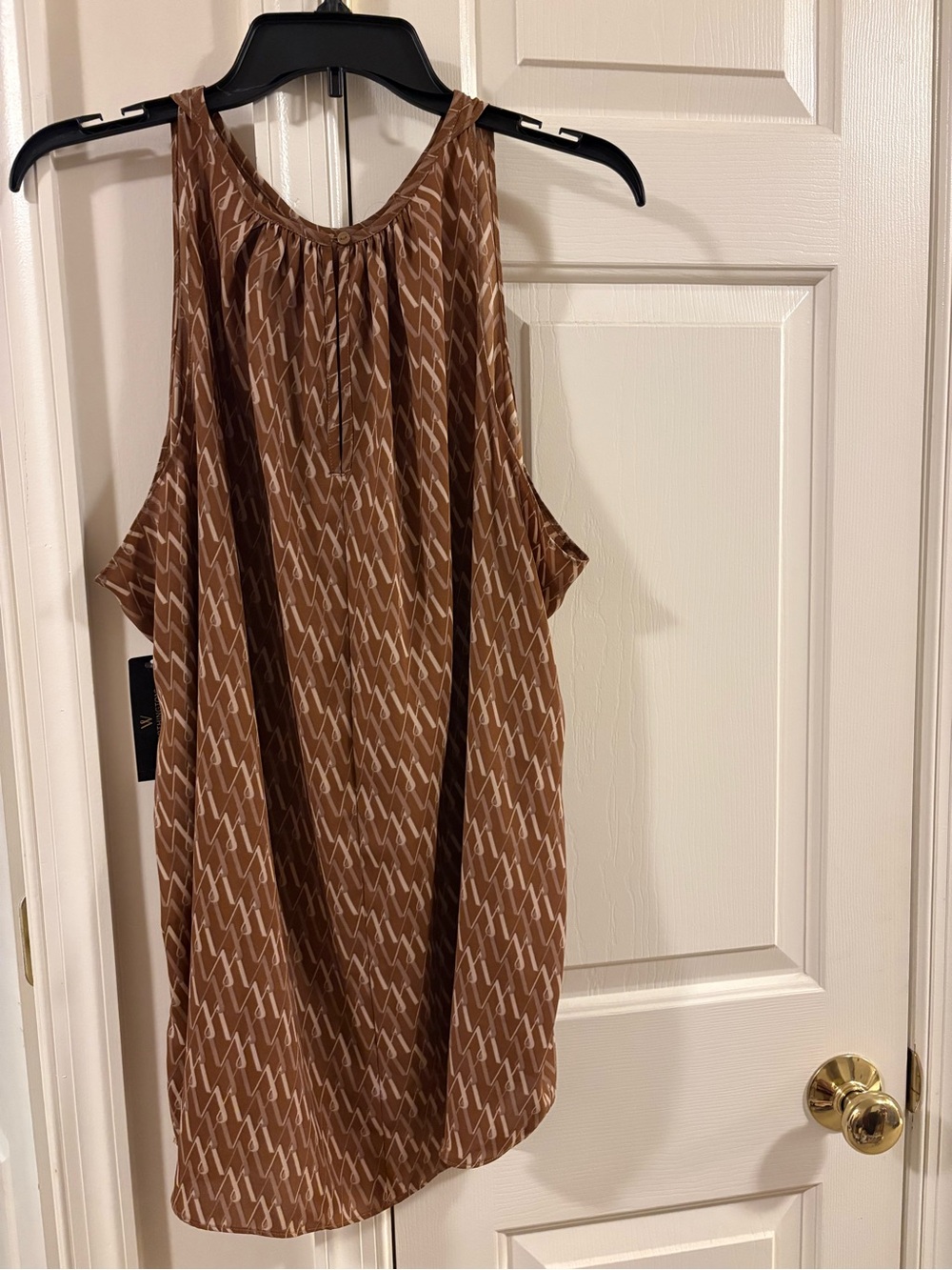 Worthington Brown Printed Cold-Shoulder Camisole - Picture 2 of 5
